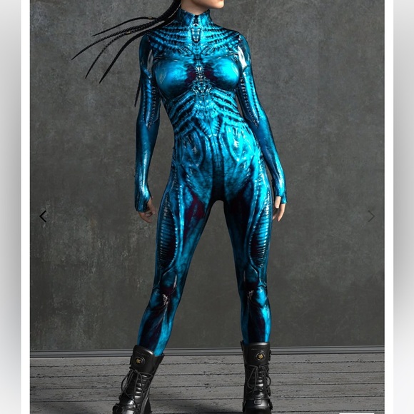 NWT Blue Exomorph Catsuit Onesie - Picture 3 of 6